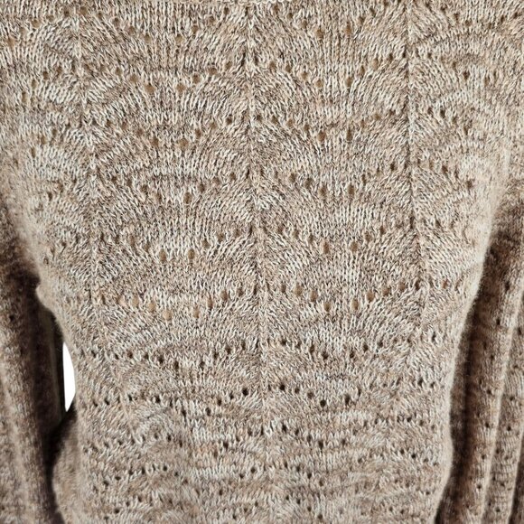 Gentle Fawn Puff Sleeve Knit Light Tan Pink Sweater Sz S - Picture 2 of 10